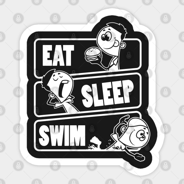 Eat Sleep Swim Repeat Swimming Lovers Gift product Sticker by theodoros20